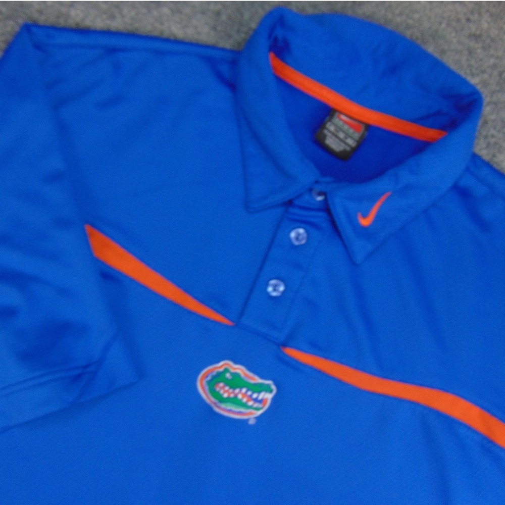 Florida Gators Polo Shirt Mens XL Nike Blue Solid NCAA Gameday Athletic Sporty
